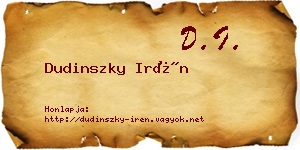 Dudinszky Irén névjegykártya